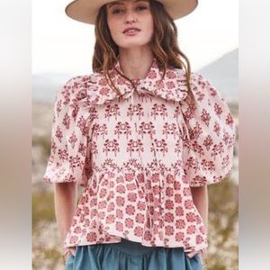 Hunter Bell New York Western Willow Red Dakota Top - Size Small